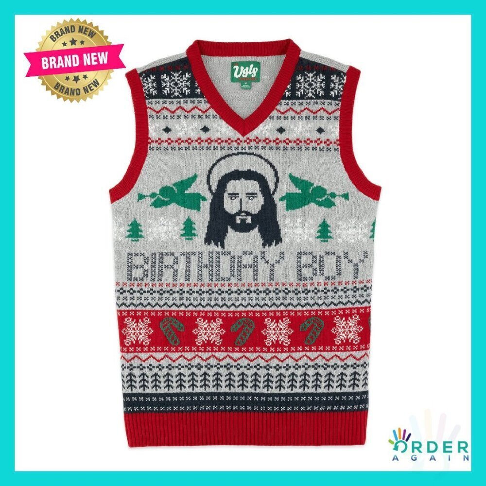 Ugly Christmas Sweater Vest Snug Fit Breathable Unisex Holiday Party Wear